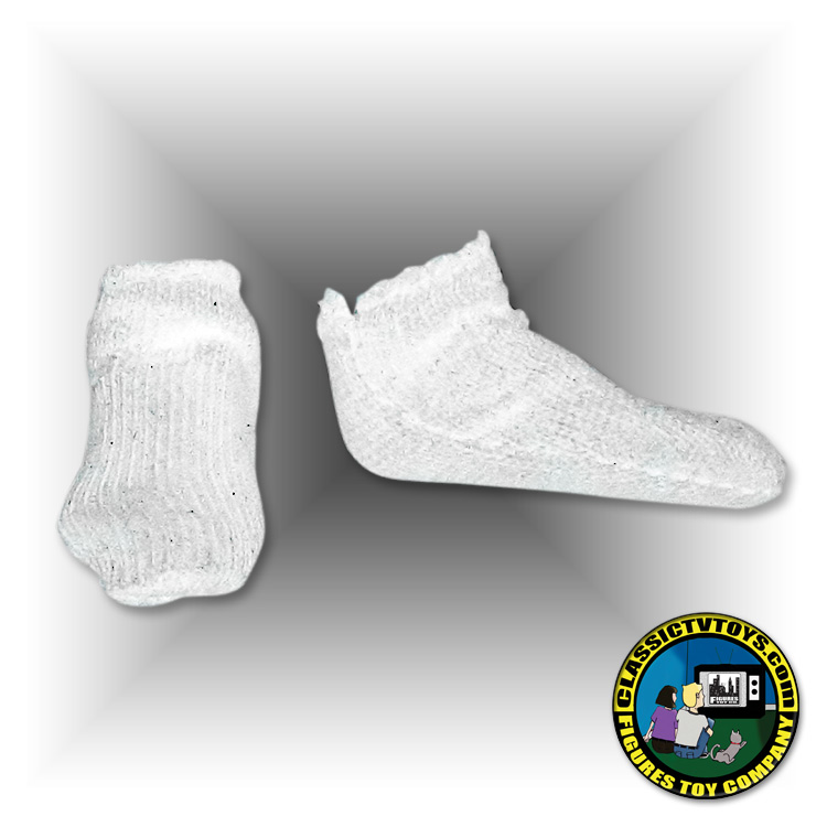 white socks and dress shoes