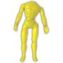 8 Inch Male Articulated Yellow Body