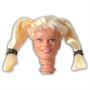 Blonde Girl With Pigtails Fully Painted Head